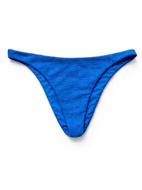 Tilly’s Full Tilt Blue Textured Cheeky High Leg Bikini Bottom XL NWT